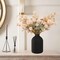 10 Stems Beige Flowers Artificial + Eucalyptus, Fake Mums Long Stem Faux Flowers For Vase, Tan Nude Cream Neutral Floral